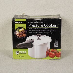 Presto 6-Quart Aluminum Pressure Cooker Stock No. 01264 Electric Induction Gas